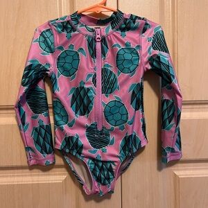 Toddler Girls’ one-piece rash guard 3T